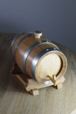 Petit fût de table en bois de chêne, capacité 3L, finition vernie