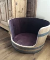 Panier pour chien en fût de vin rouge recyclé