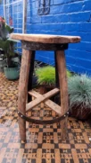 Tabouret haut en fût de whisky – Chêne massif artisanal – Image 2