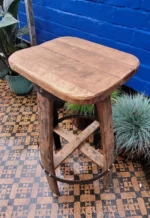 Tabouret haut en fût de whisky – Chêne massif artisanal – Image 6