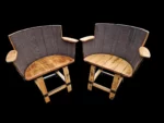 Ensemble meubles tonneau en fût de whisky – 2 chaises + 1 table artisanales – Image 3