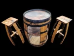 Table tonneau avec armoire et tabourets – Fût de whisky recyclé – Image 4
