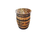 Table tonneau bar de whisky en chêne massif avec rangement
