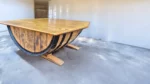 Table basse en fût de whisky – Chêne rustique et style industriel – Image 2