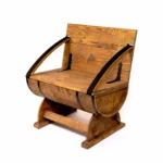 Banc tonneau rustique 3 en 1 – Rangement, assise et table basse