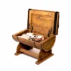 Banc tonneau rustique 3 en 1 – Rangement, assise et table basse – Image 4