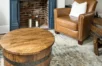 Table basse demi-tonneau en chêne massif – Mobilier artisanal – Image 4