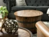 Table basse demi-tonneau en chêne massif – Mobilier artisanal – Image 2
