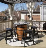 Table tonneau extérieure – Fût de whisky & plateau en polybois – Image 4