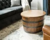 Table basse demi-tonneau en chêne massif – Mobilier artisanal – Image 3