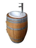 Meuble vasque en fût de chêne bordelais recyclé