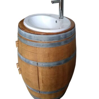 Meuble vasque en fût de chêne bordelais recyclé