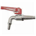 Robinet sphérique 1/2" en laiton chromé avec raccord conique pour fûts en bois