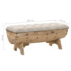 Coffre banc en forme de fût avec coussin beige